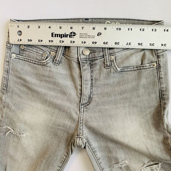GAP Authentic Jeans Women 27 Gray Stretch Distressed Grunge Streetwear - Picture 10 of 12